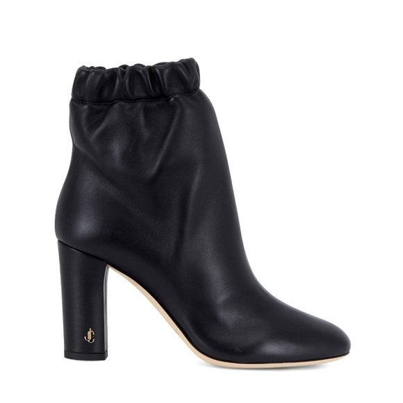 Jimmy Choo 8.5 Marva Scrunch Top Leather Ankle Bootie Boot Block Heel Black 39 - Picture 10 of 10
